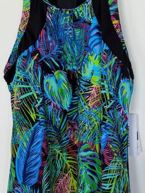 NWT Swimsuits For All High Neck  Multicolor Racerback Tankini Top 14